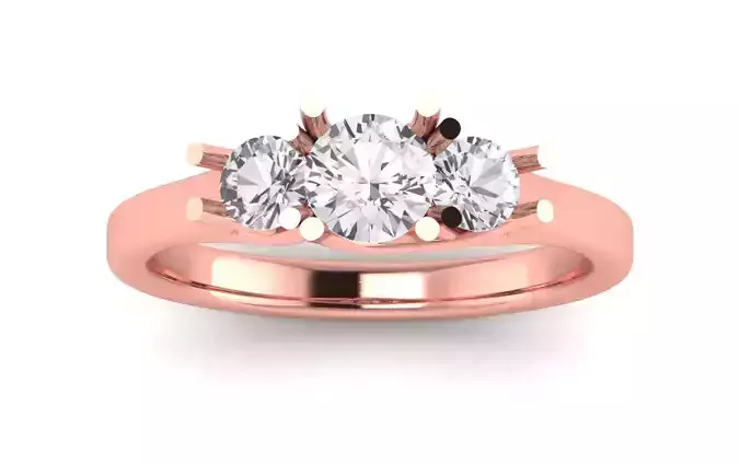 Three Stone Ring Wedding Engagement Women Ring