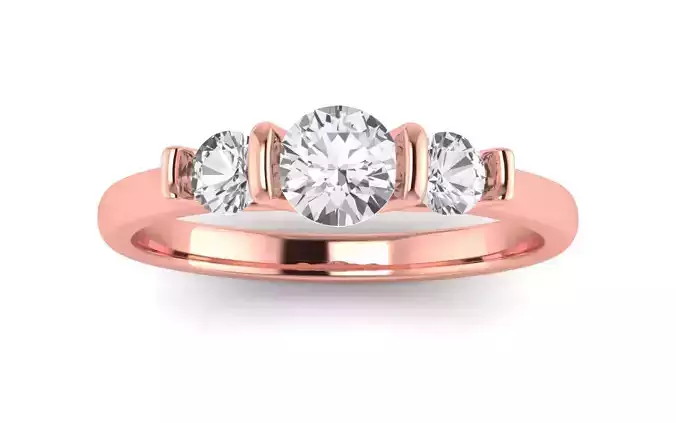 Three Stone Ring Wedding Engagement Women Ring