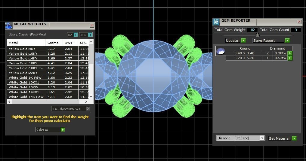 Three Stone Ring Wedding Engagement Women Ring 3D print model_3