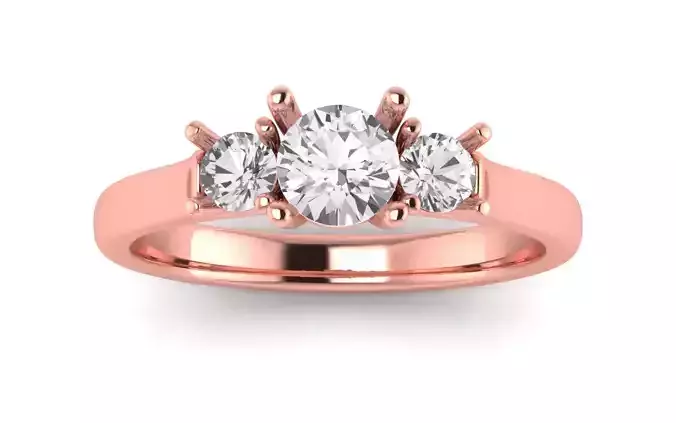 Three Stone Ring Wedding Engagement Women Ring 3D print model