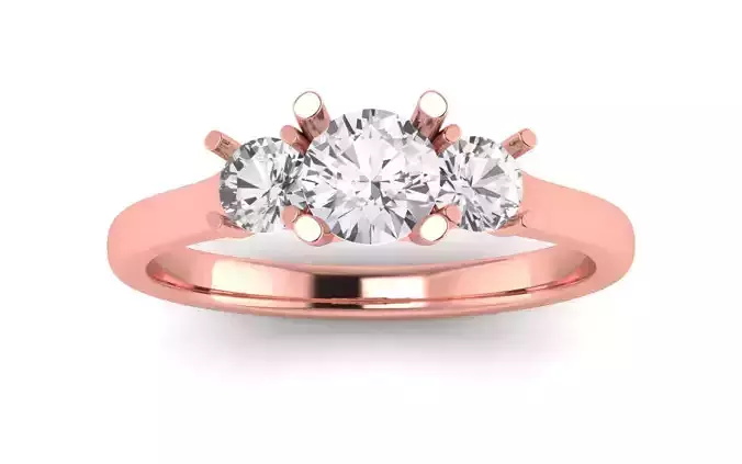 Three Stone Ring Wedding Engagement Women Ring