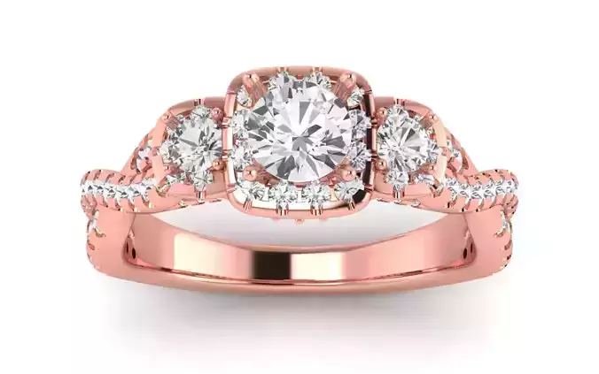 Solitaire Wedding Engagement Women Twisted Square Hole Ring