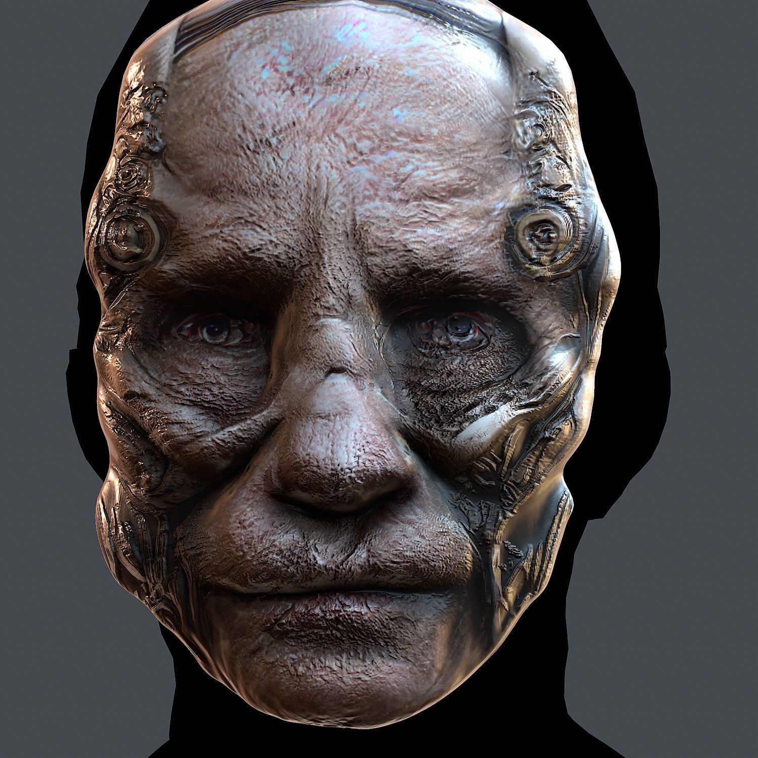 Gas mask printable helmet scifi character game space Low-poly Low-poly 3D model_1