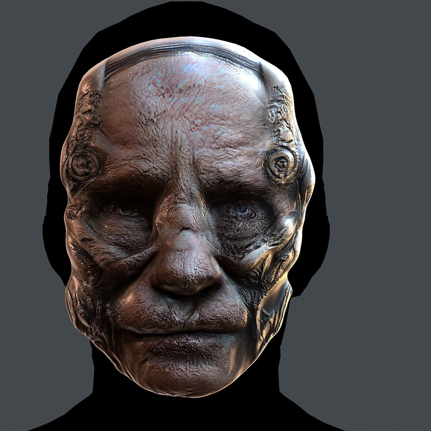 Gas mask printable helmet scifi character game space Low-poly Low-poly 3D model_6