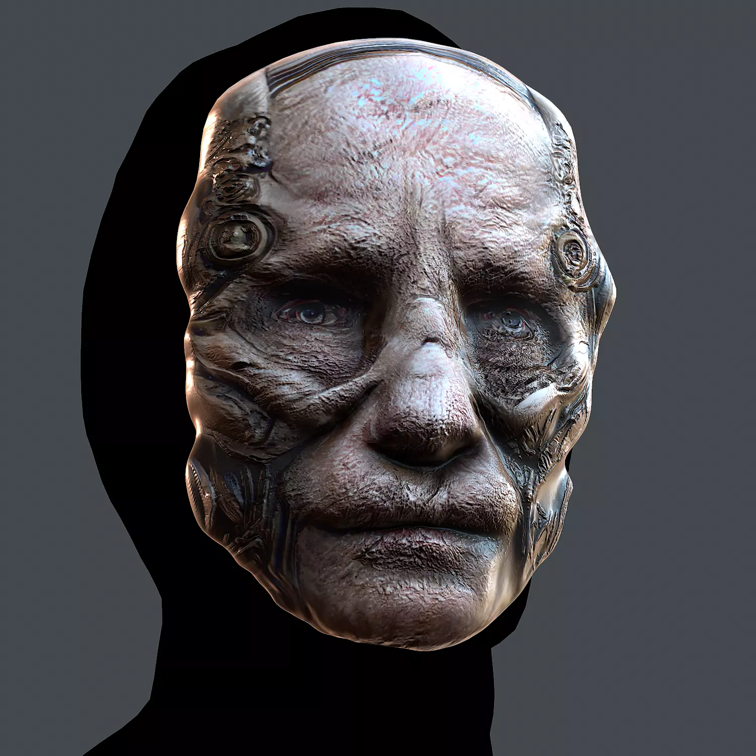 Gas mask printable helmet scifi character game space Low-poly Low-poly 3D model_0