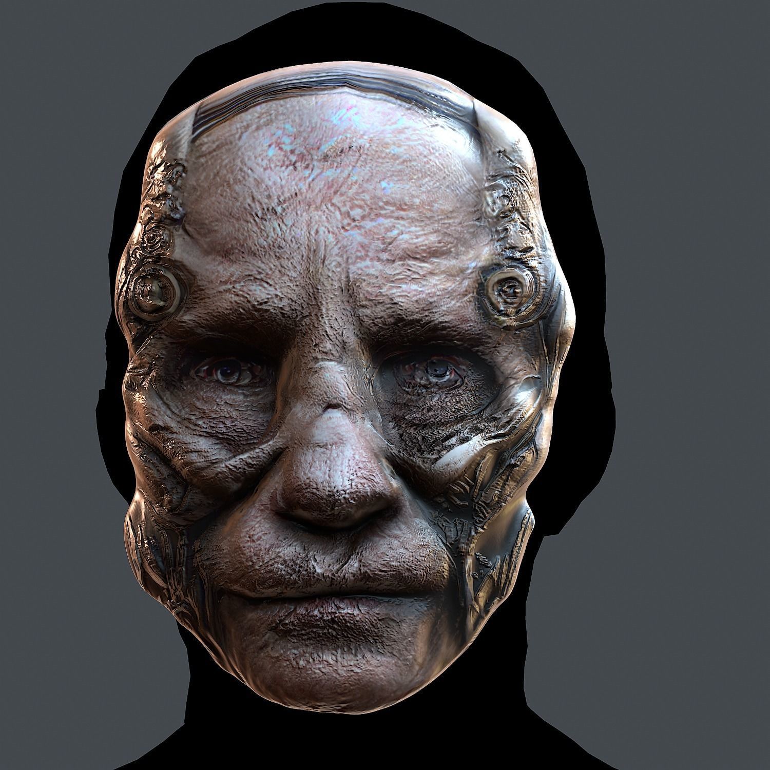 Gas mask printable helmet scifi character game space Low-poly Low-poly 3D model_3