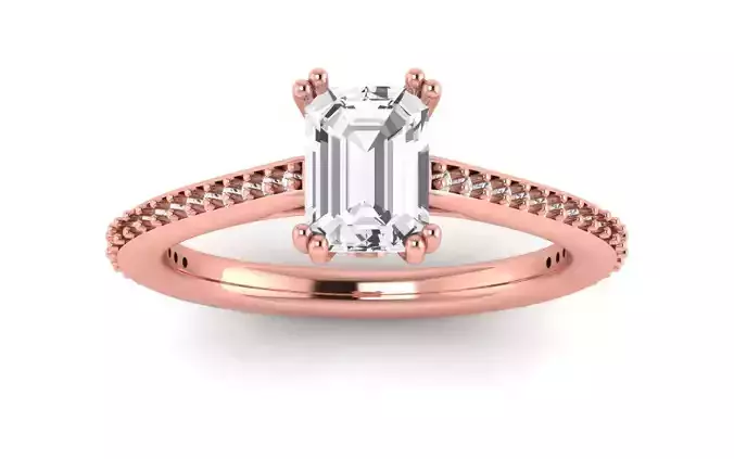 Solitaire Wedding Engagement Women Ring Emerald Stone Ring 