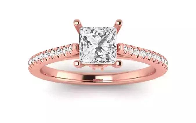 Women Engagement Princess Stone Ring 3dm STL OBJ Renders Details