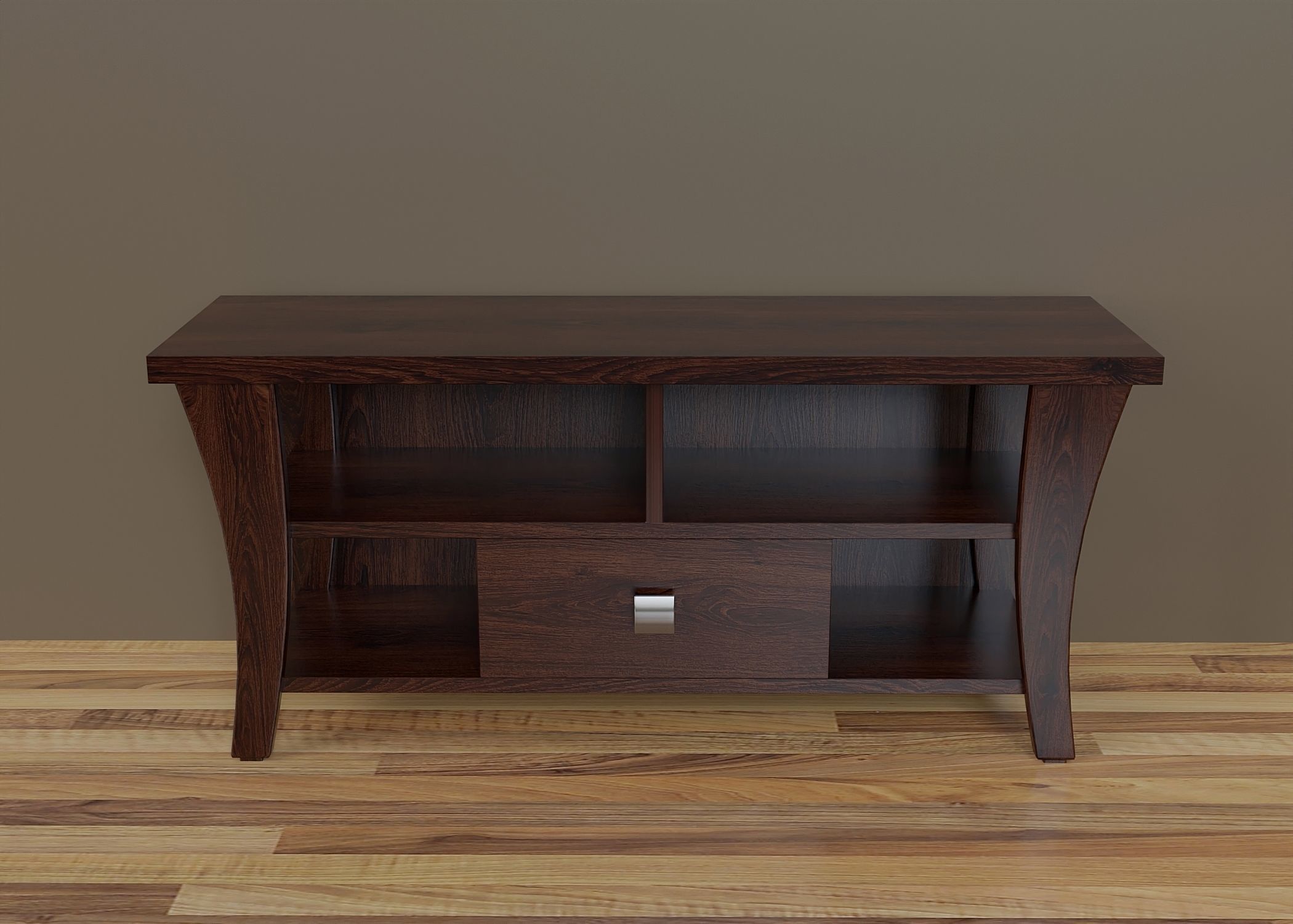 Wooden stand for multimedia 3 Low-poly 3D model_1