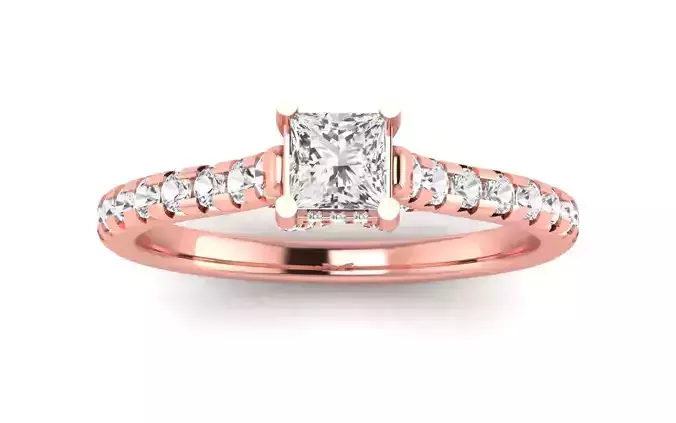 Women Engagement Princess Stone Ring 3dm STL OBJ Renders Details