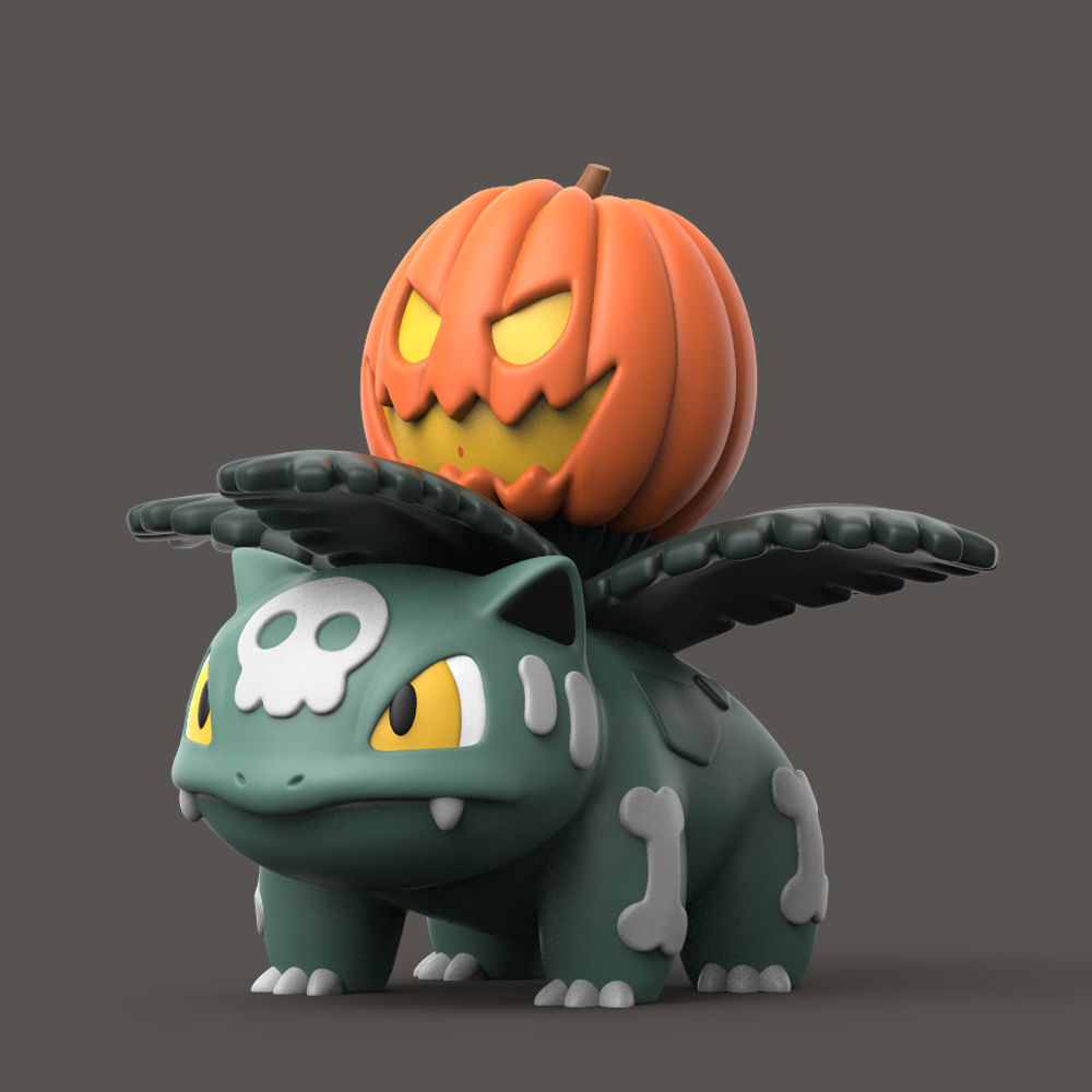 POKEMON - HALLOWEEN IVYSAUR 3D print model_1