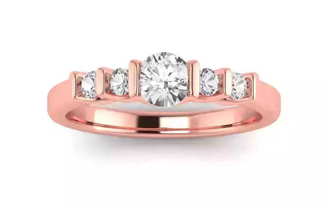 Women Engagement Round Stone Ring 3dm STL OBJ Renders Details