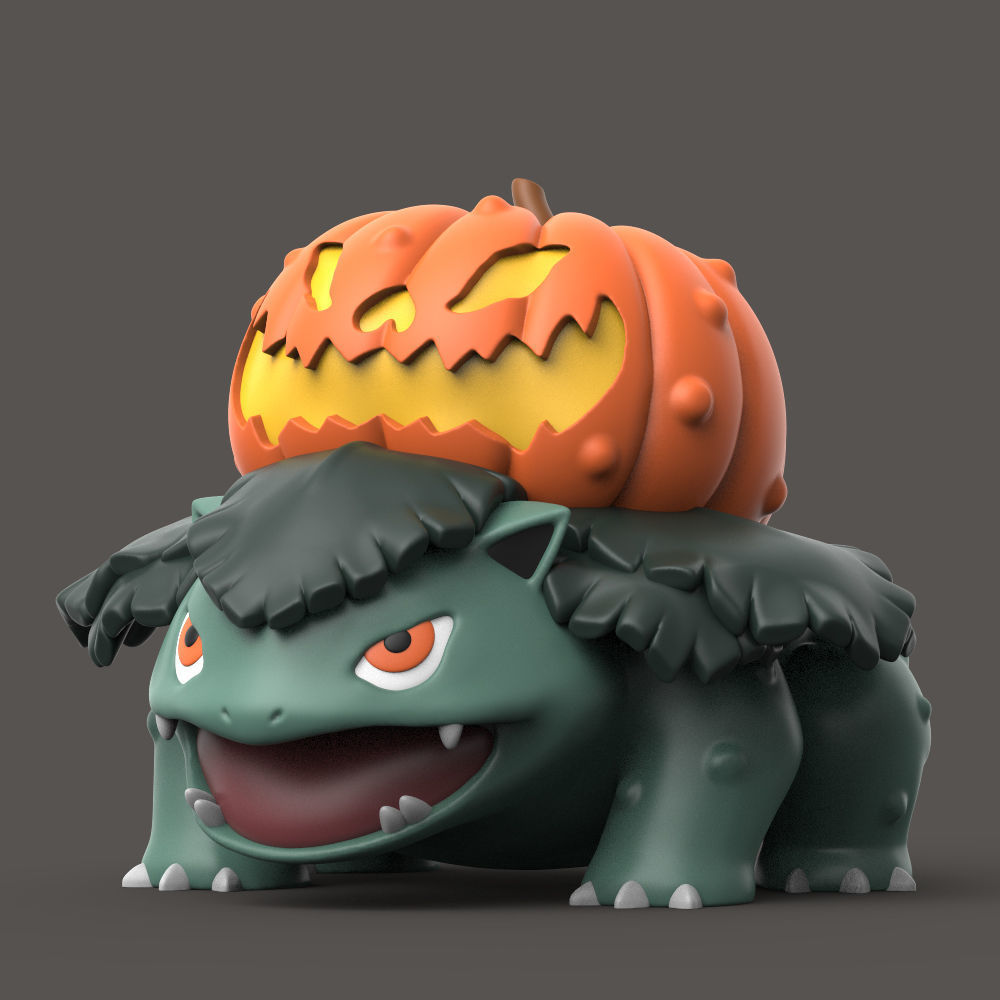 POKEMON - HALLOWEEN BULBASAUR EVOLUTION 3D print model_9