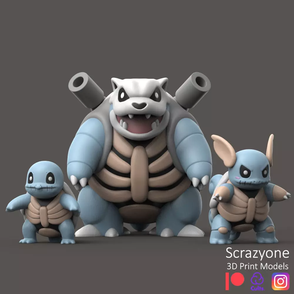 POKEMON - HALLOWEEN SQUIRTLE EVOLUTION 3D print model