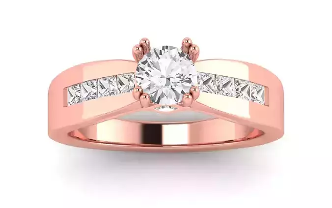 Solitaire Wedding Engagement Women Ring Pave Ring