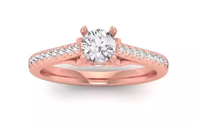 Solitaire Wedding Engagement Women Ring Pave Ring