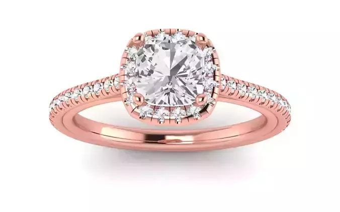 Solitaire Wedding Engagement Women Cushion Cut Square Hole Ring