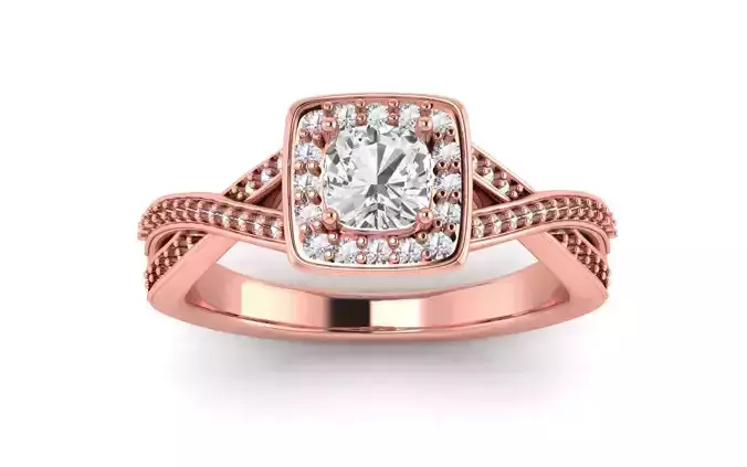 Solitaire Wedding Engagement Women Twisted Square Hole Ring