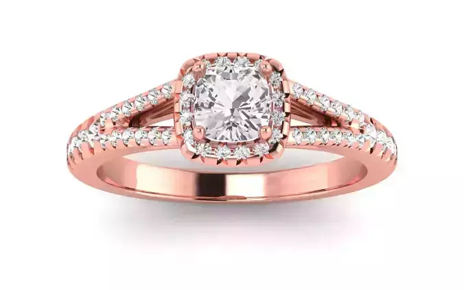 Solitaire Wedding Engagement Women Split Shank Double Band Ring