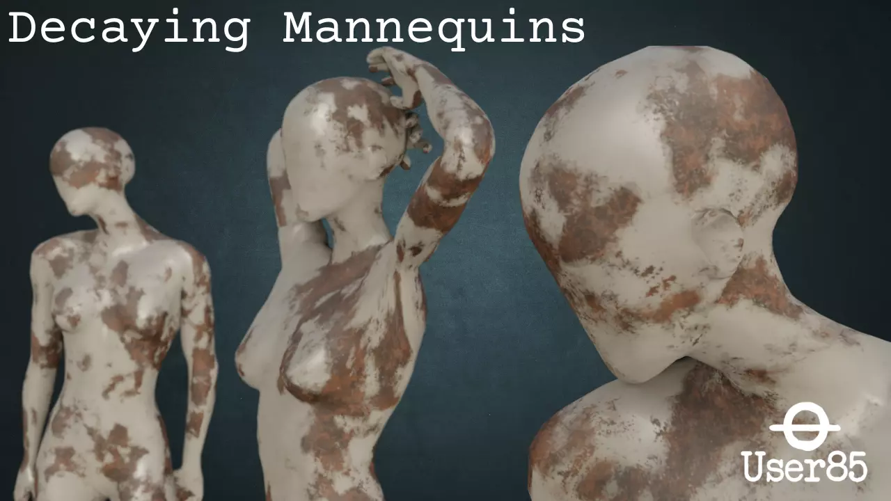 Post Apocalyptic Decaying Mannequins Low-poly 3D model_0
