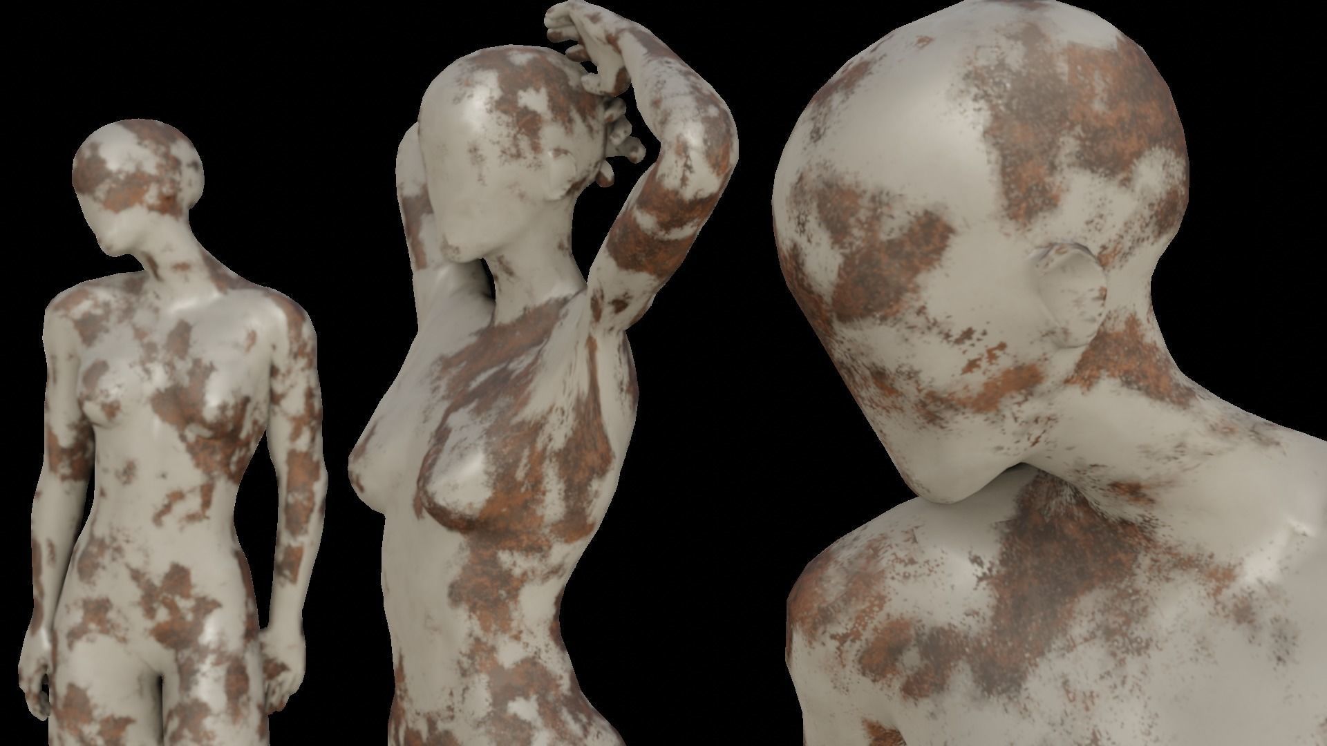 Post Apocalyptic Decaying Mannequins Low-poly 3D model_5