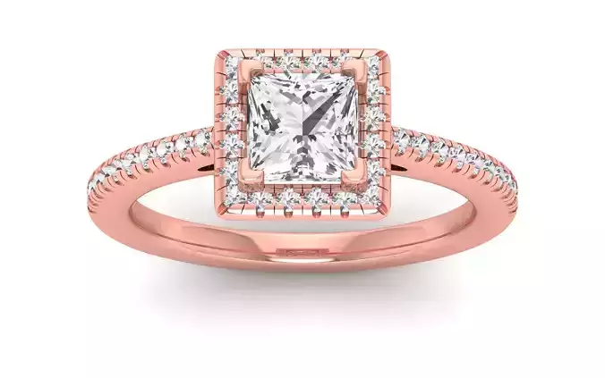 Solitaire Wedding Engagement Princess Stone Square Hole Ring