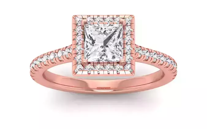 Solitaire Wedding Engagement Princess Stone Square Hole Ring