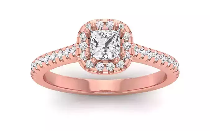 Solitaire Wedding Engagement Princess Stone Square Hole Ring