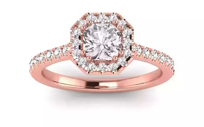 Women Engagement Square Hole Ring 3dm STL OBJ FBX Render Details