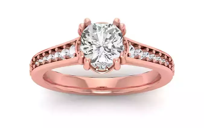 Solitaire Pave Wedding Engagement Women Ring
