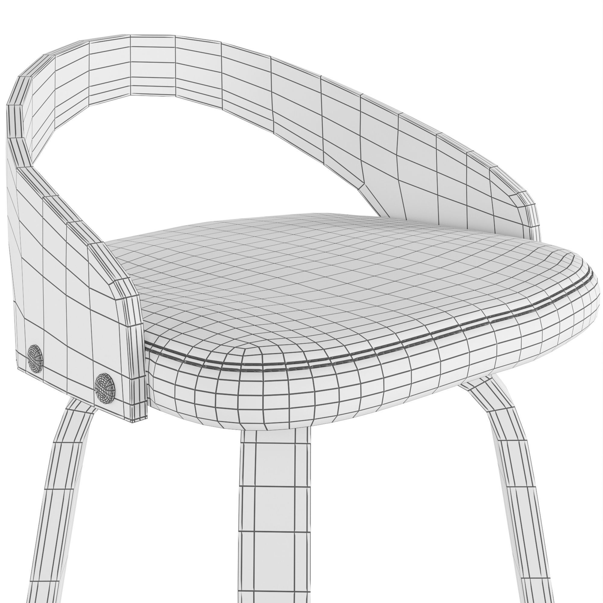 Bar stool Maxime 3D model_4