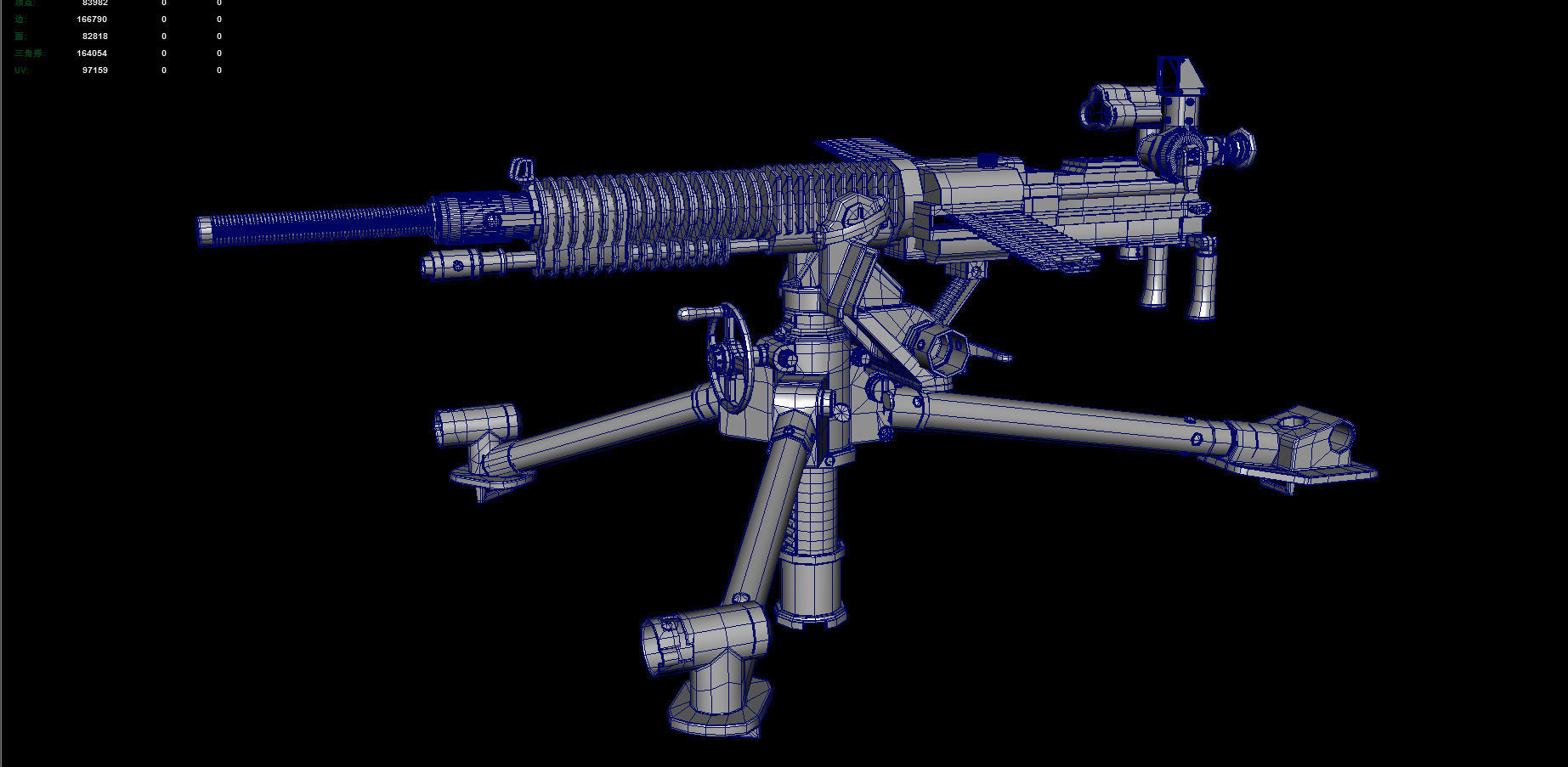 Japanese heavy machine gun during World War II 3D model_5