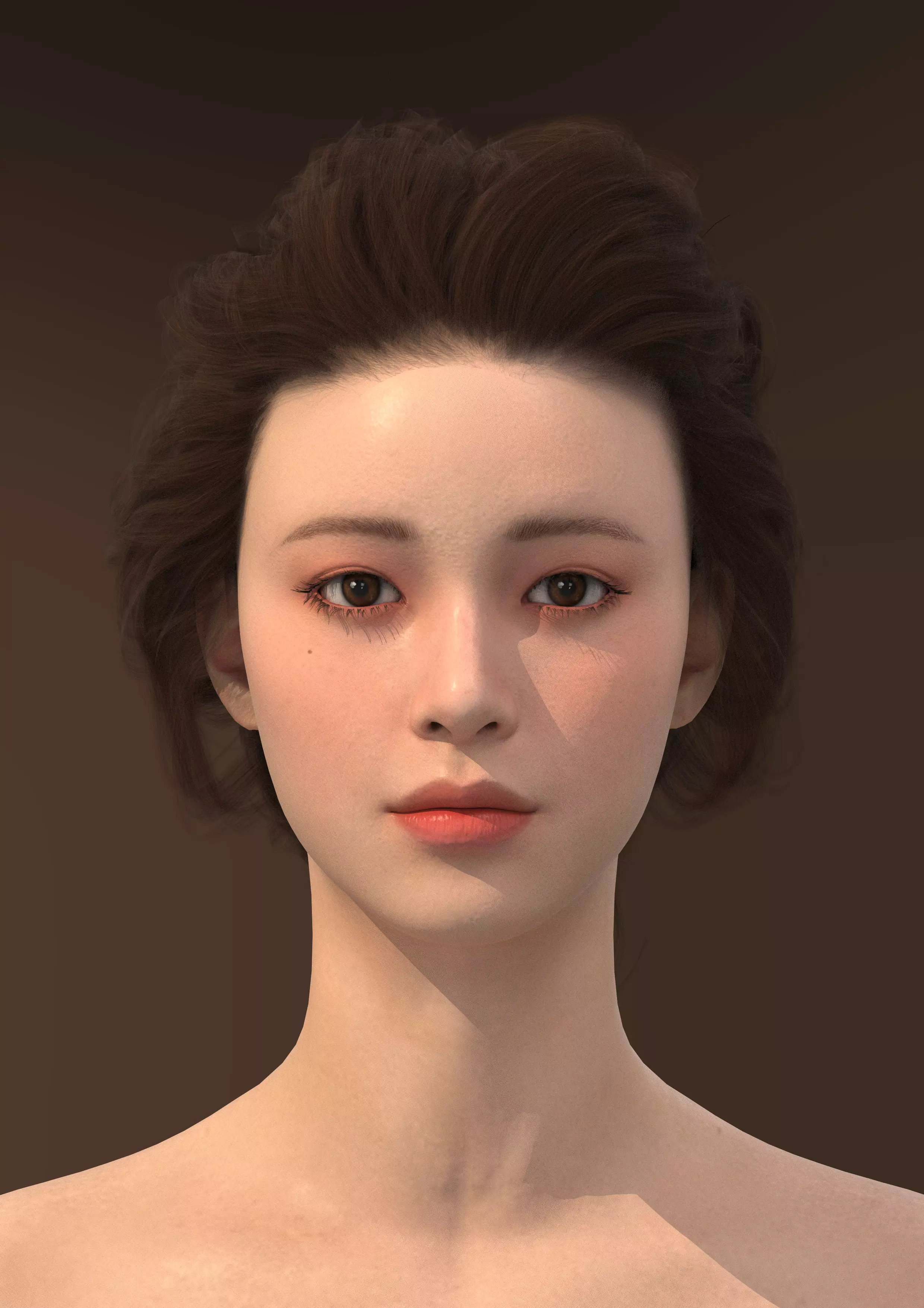 Long hair 004-FV2 for Yuna-FV2 3D model from 3DClo Software 3D model_0