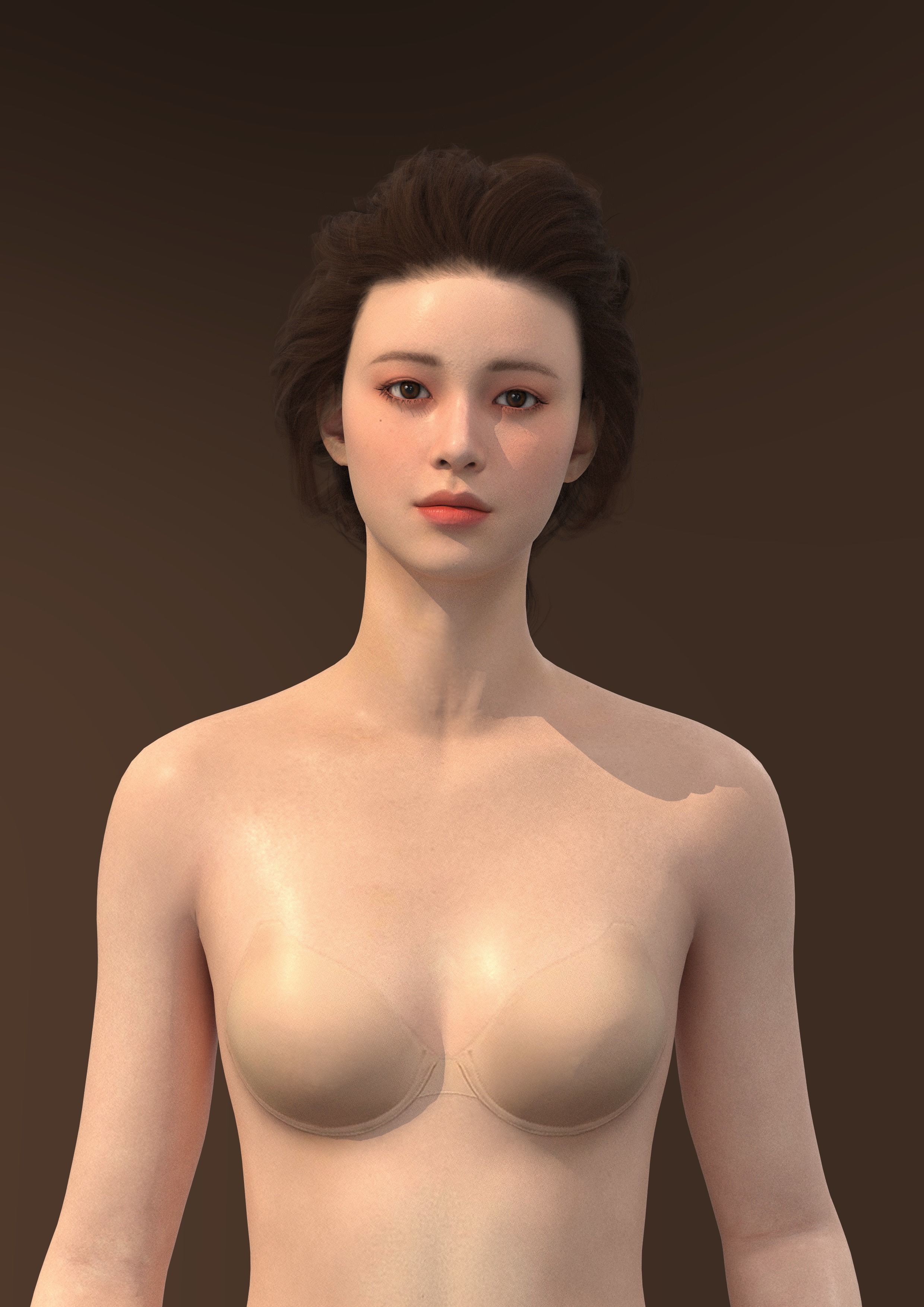 Long hair 004-FV2 for Yuna-FV2 3D model from 3DClo Software 3D model_2