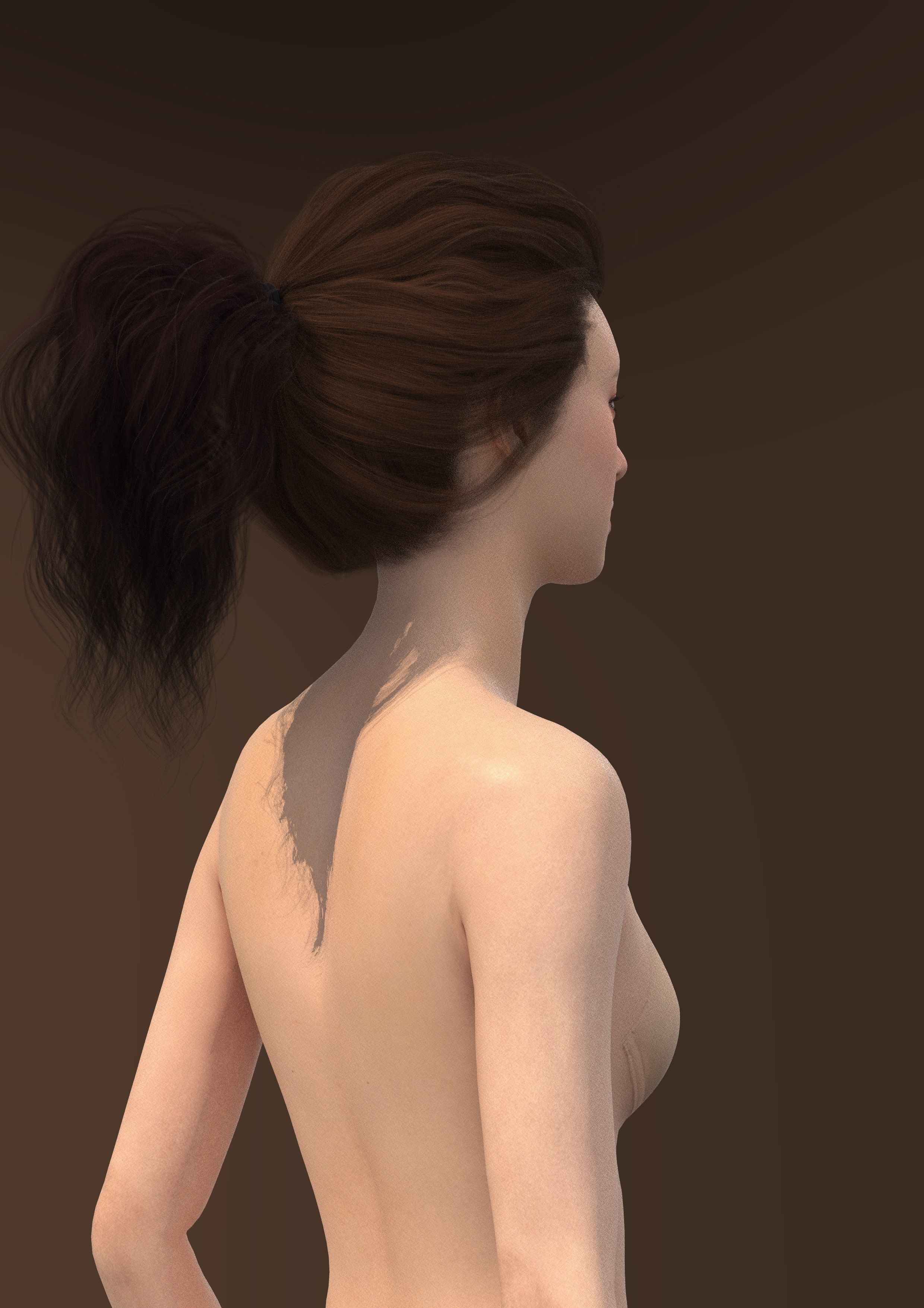 Long hair 004-FV2 for Yuna-FV2 3D model from 3DClo Software 3D model_4