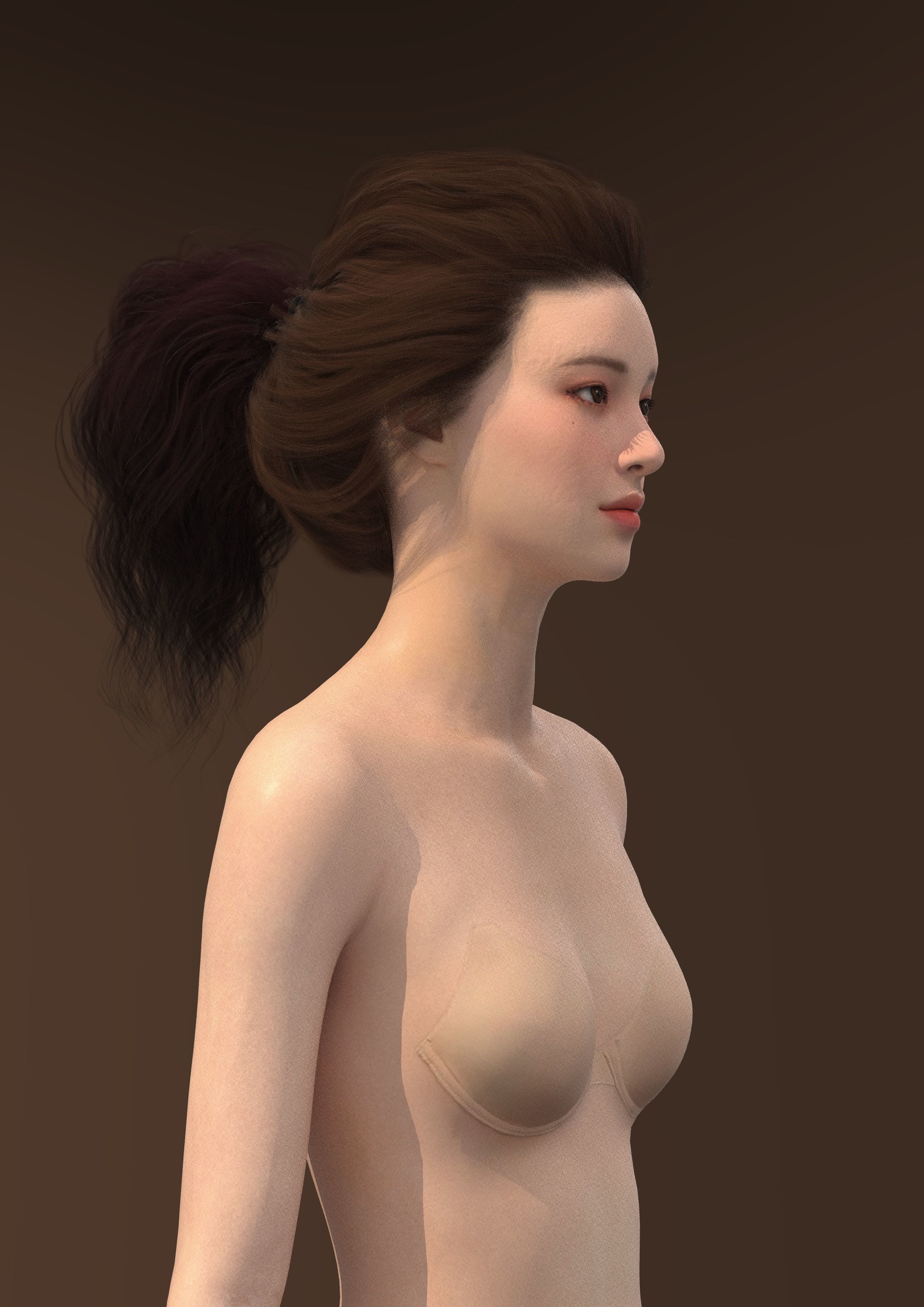 Long hair 004-FV2 for Yuna-FV2 3D model from 3DClo Software 3D model_3