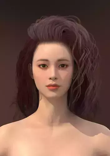 Long hair 005-FV2 for Yuna-FV2 3D model from 3DClo Software