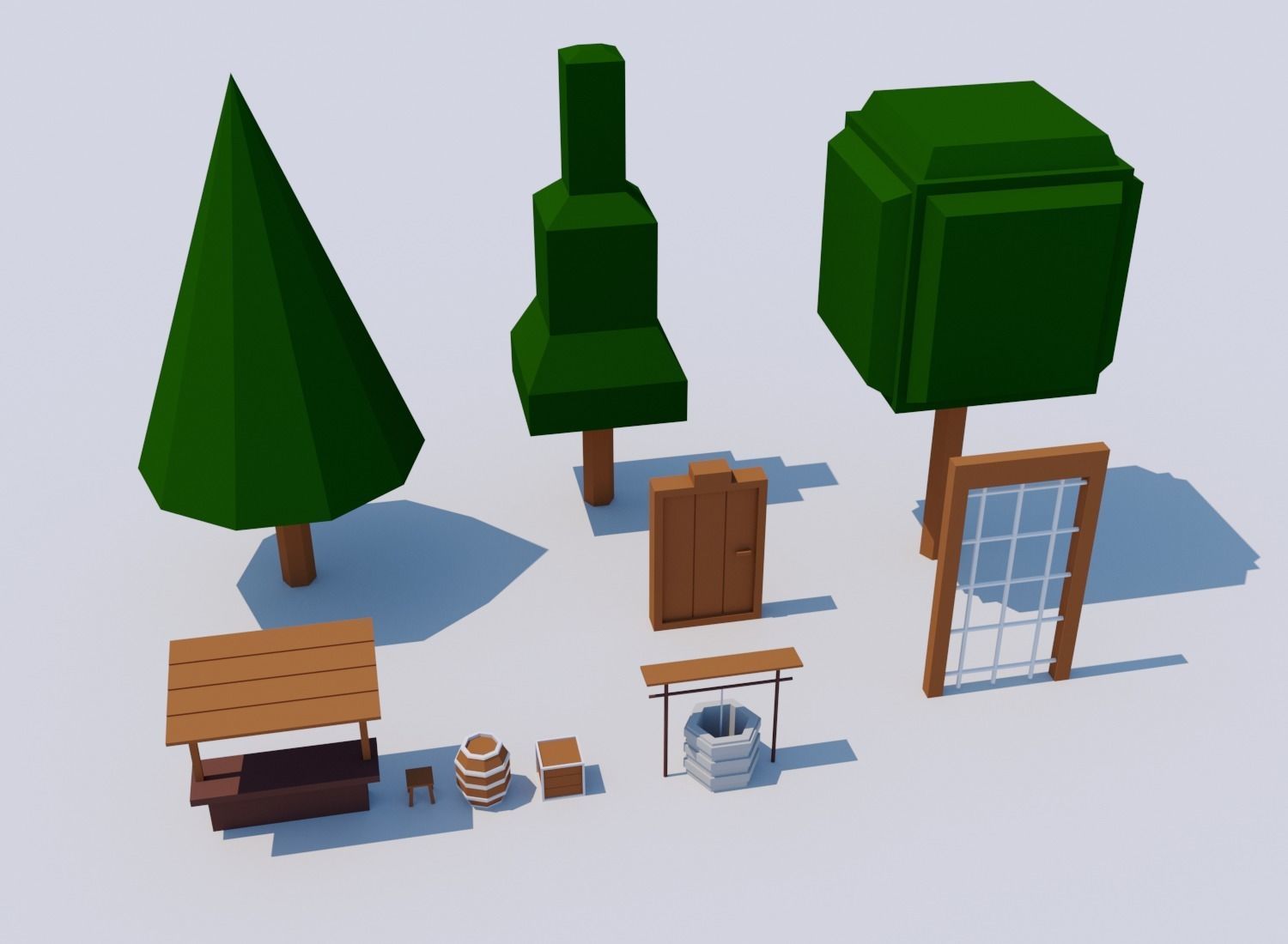 Low poly Mobile game CASTLE ASSET Low-poly 3D model_3