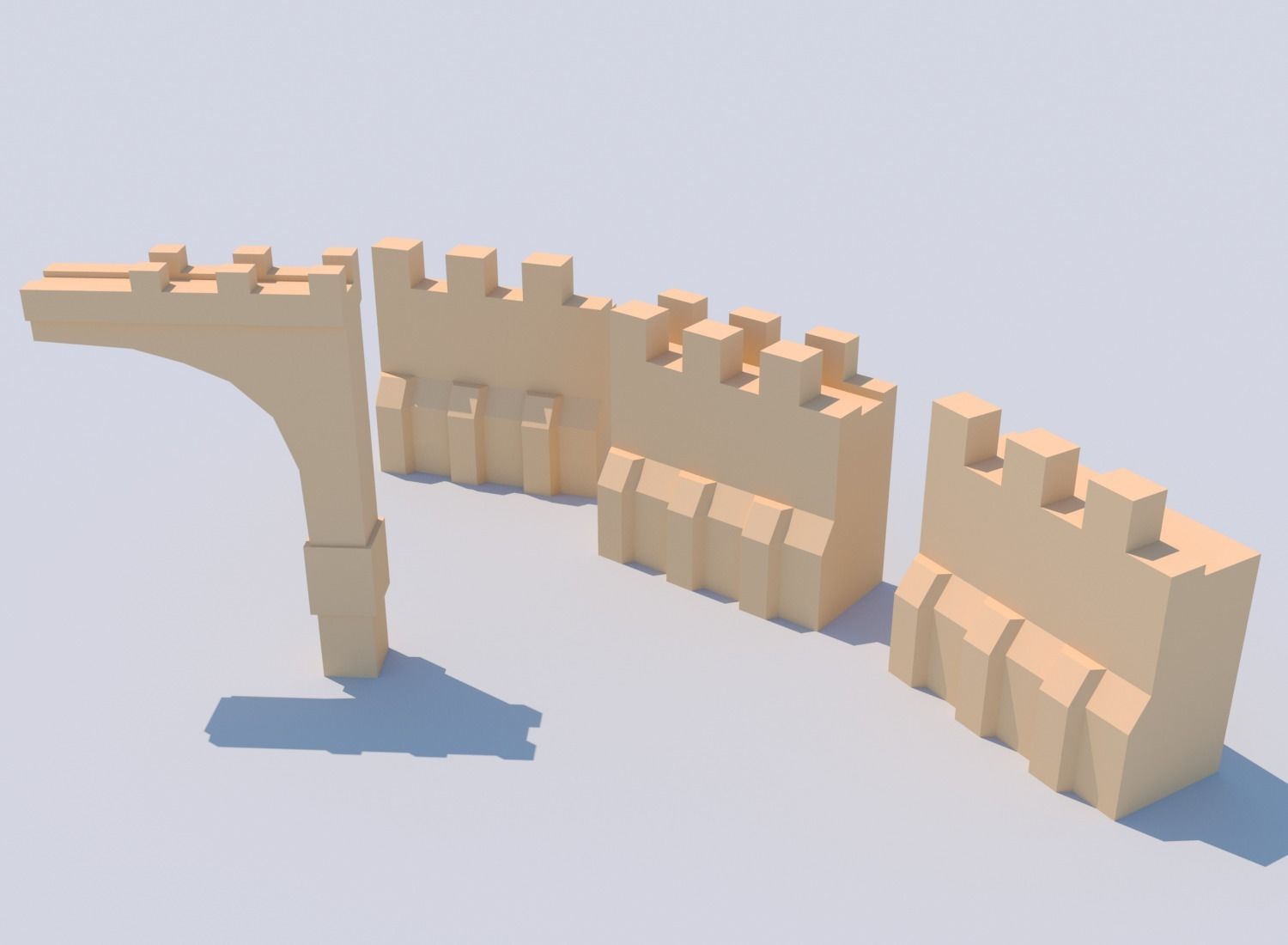 Low poly Mobile game CASTLE ASSET Low-poly 3D model_4
