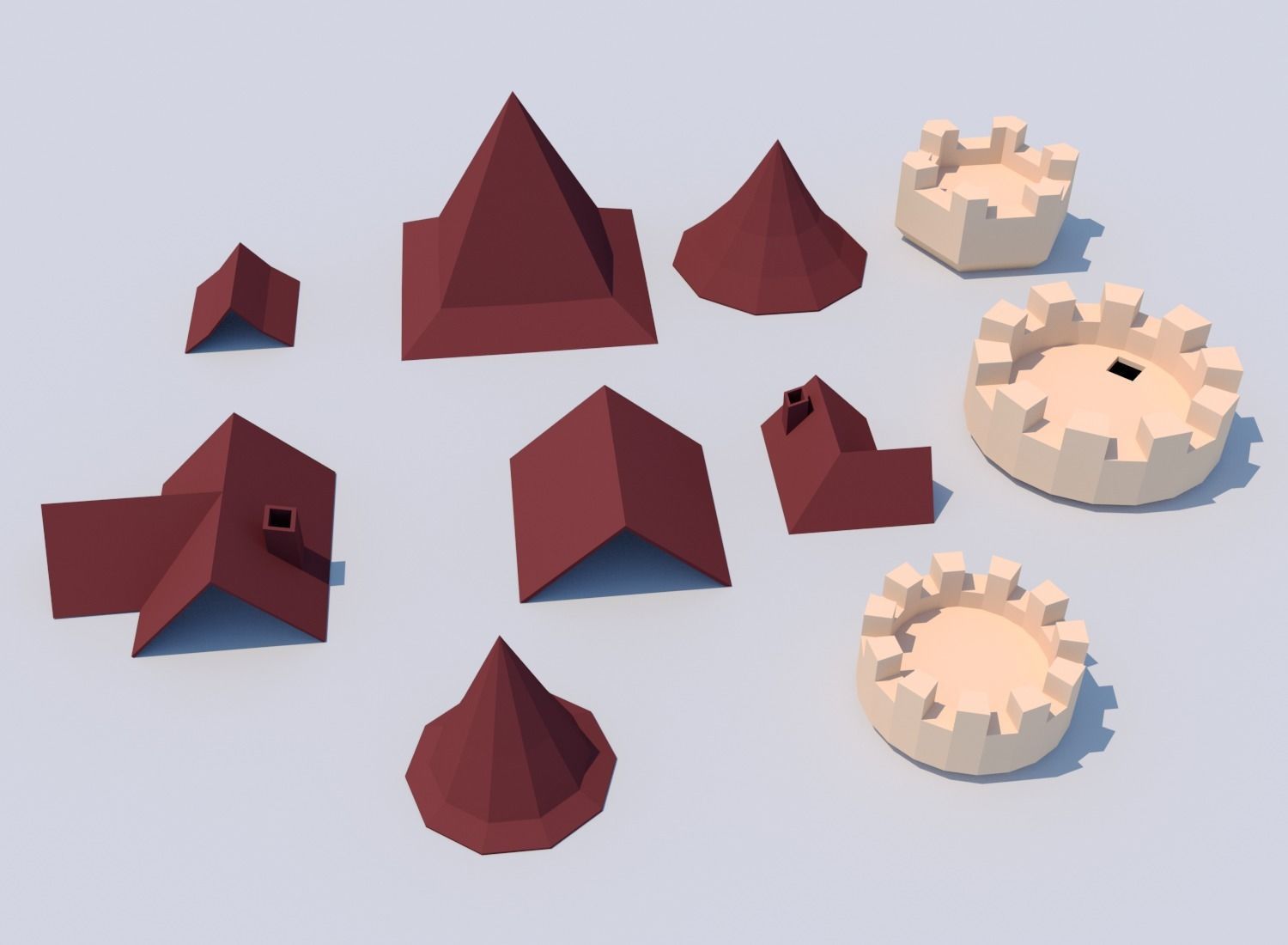 Low poly Mobile game CASTLE ASSET Low-poly 3D model_5