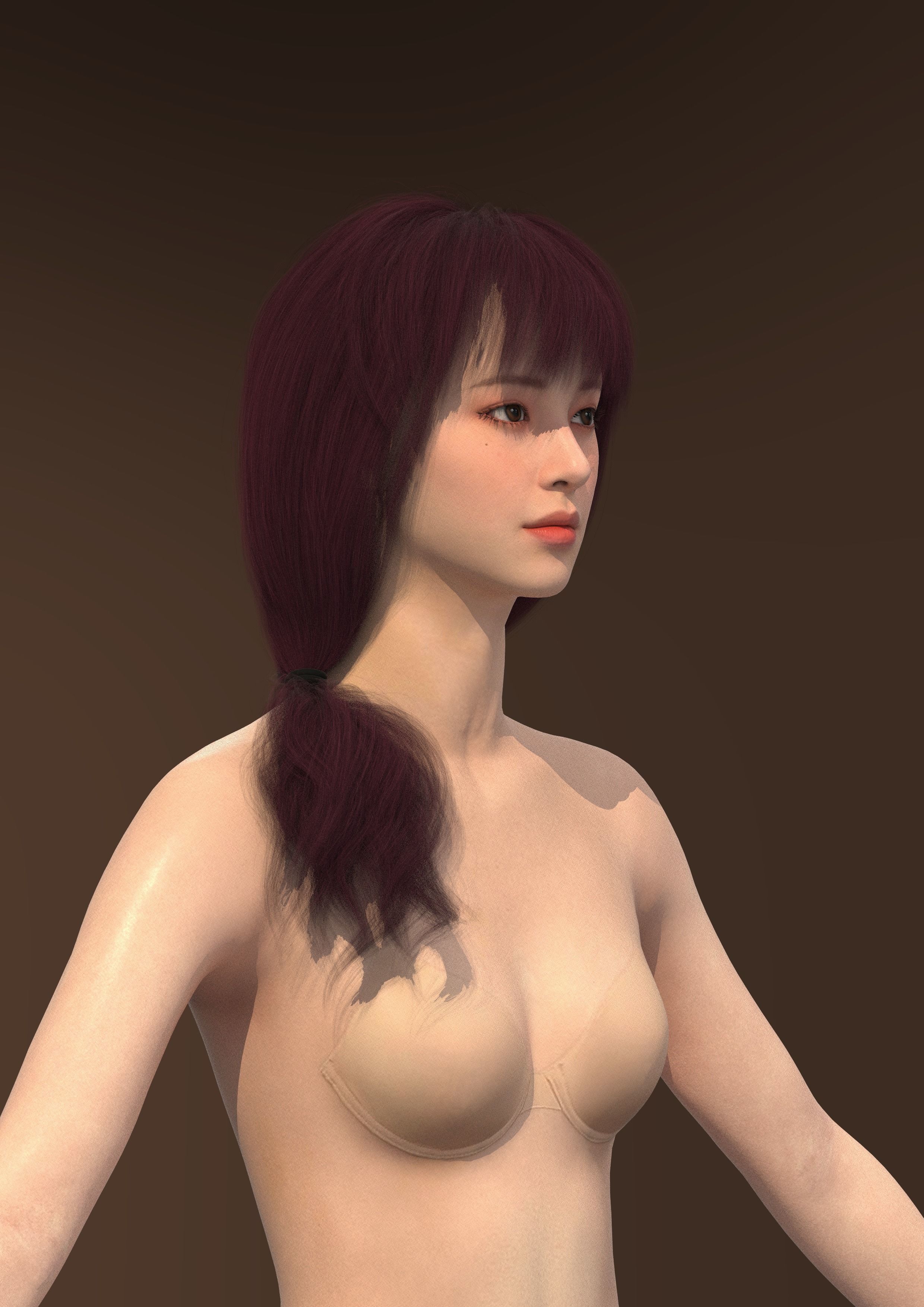 Long hair 006-FV2 for Yuna-FV2 3D model from 3DClo Software 3D model_3