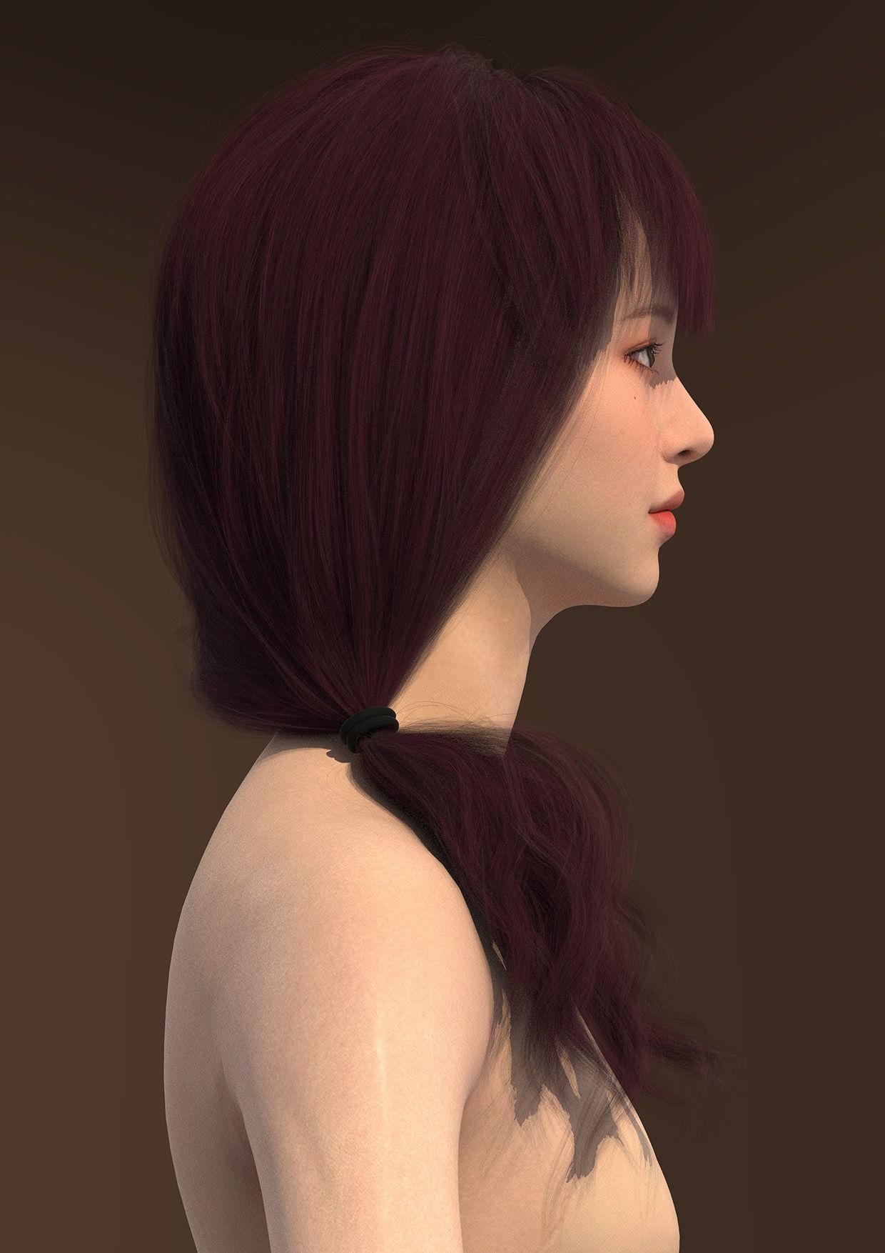 Long hair 006-FV2 for Yuna-FV2 3D model from 3DClo Software 3D model_1