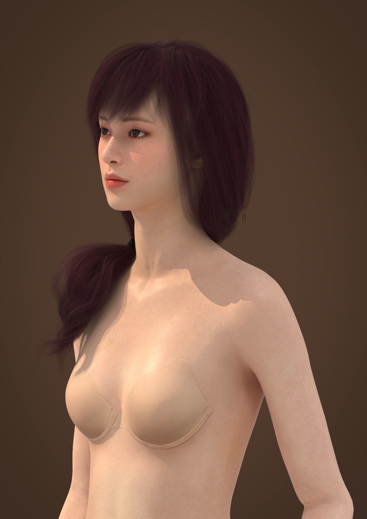 Long hair 006-FV2 for Yuna-FV2 3D model from 3DClo Software 3D model_2