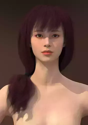 Long hair 006-FV2 for Yuna-FV2 3D model from 3DClo Software 3D model