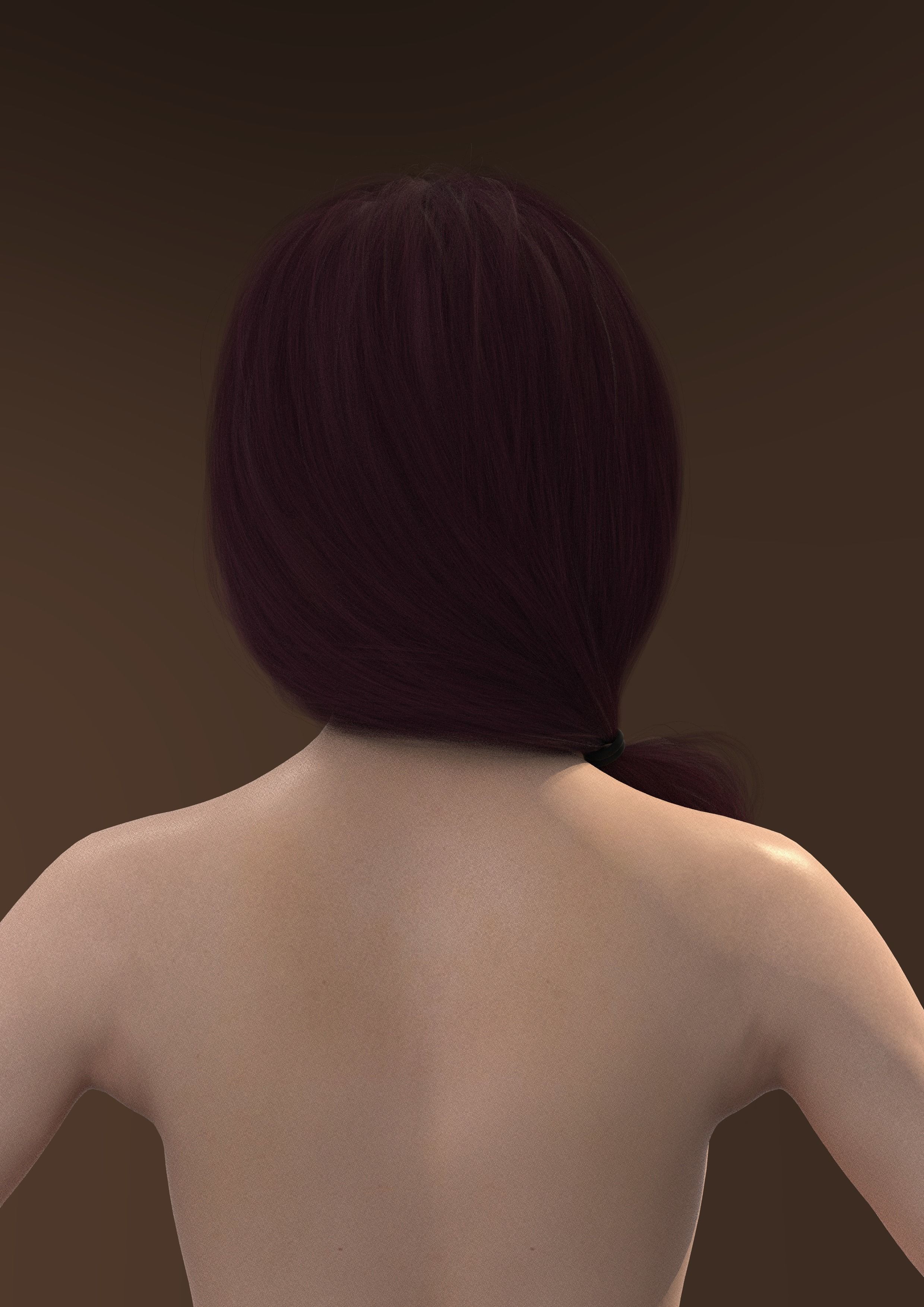 Long hair 006-FV2 for Yuna-FV2 3D model from 3DClo Software 3D model_4
