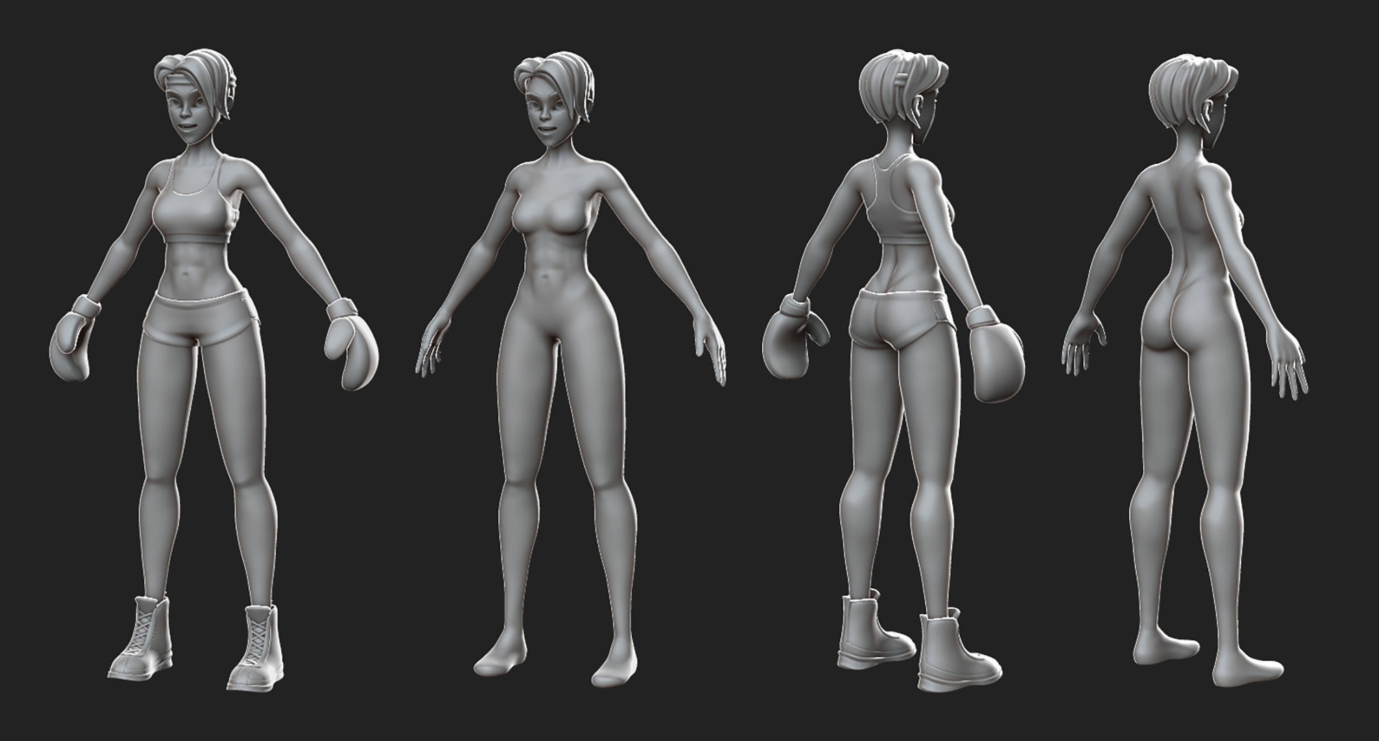 Girls basemeshes pack 3D Model Collection_4