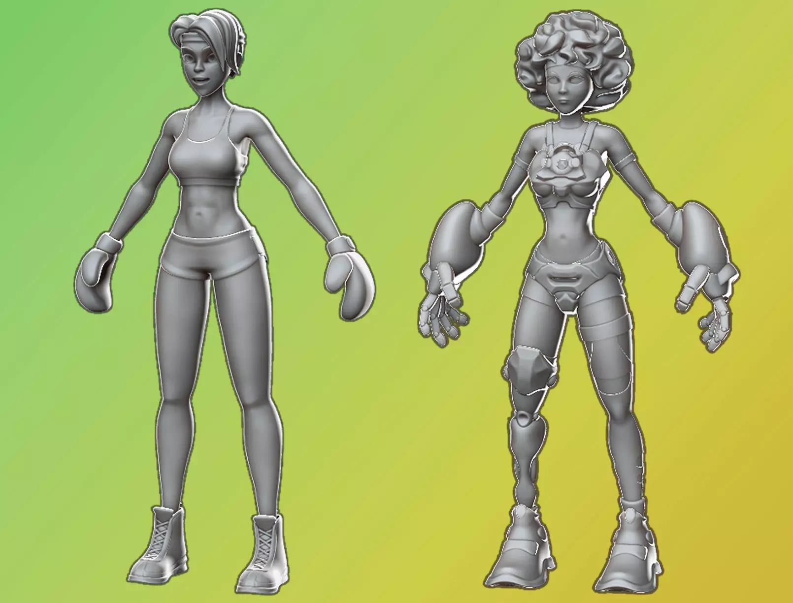 Girls basemeshes pack 3D Model Collection_0