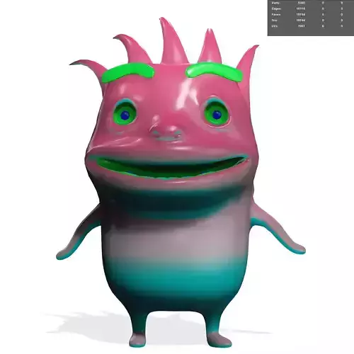 Mateo monster with eyes Low-poly 3D model