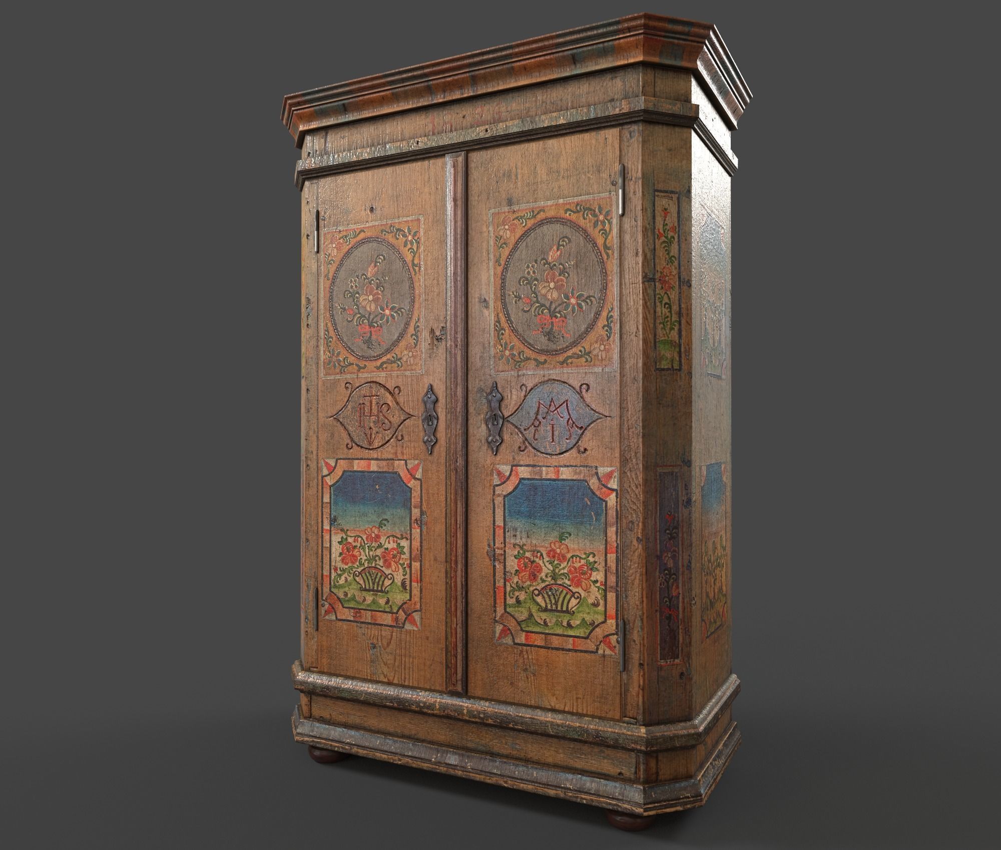 Old Vintage Furniture Pack Low-poly 3D model_3