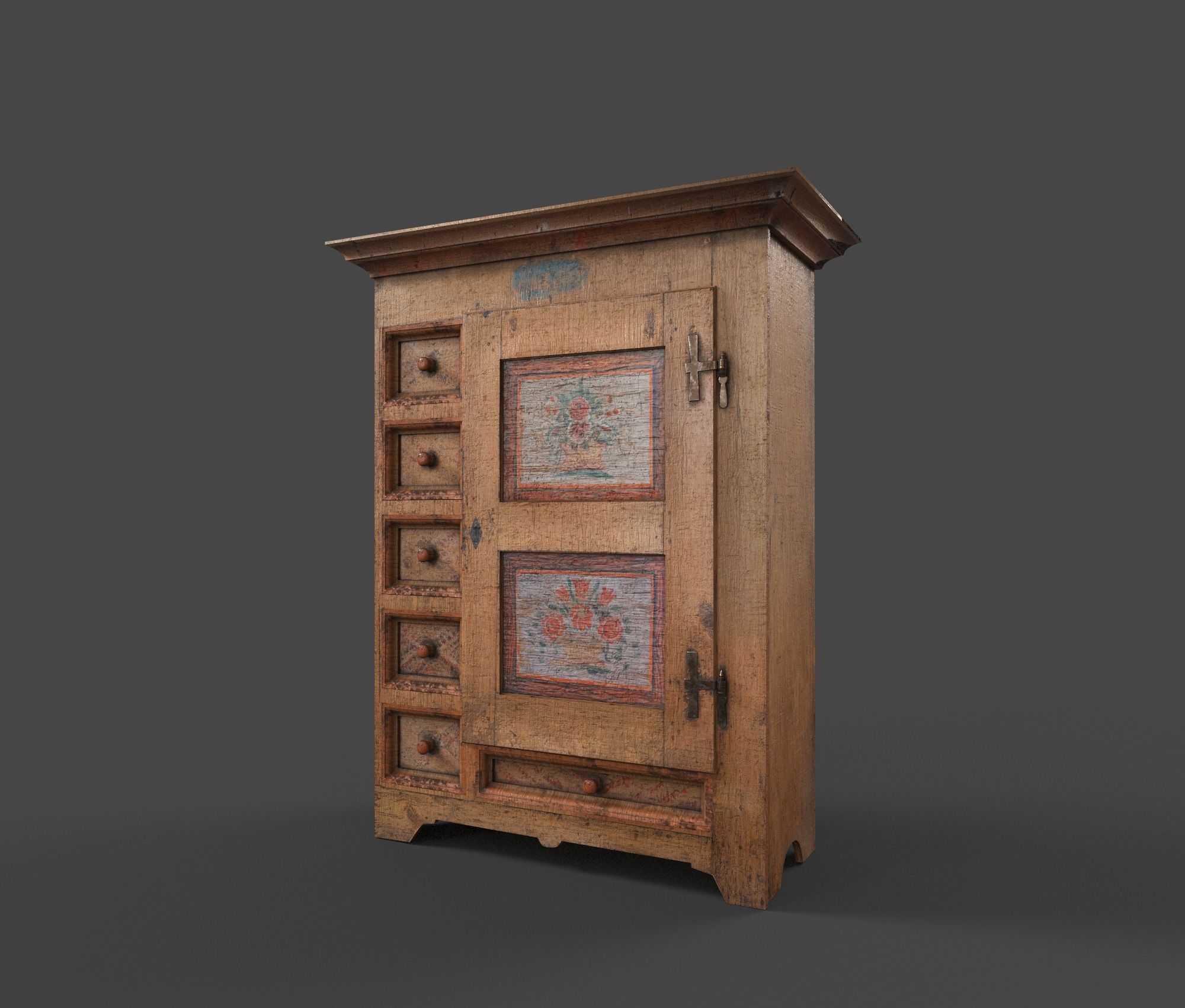 Old Vintage Furniture Pack Low-poly 3D model_7